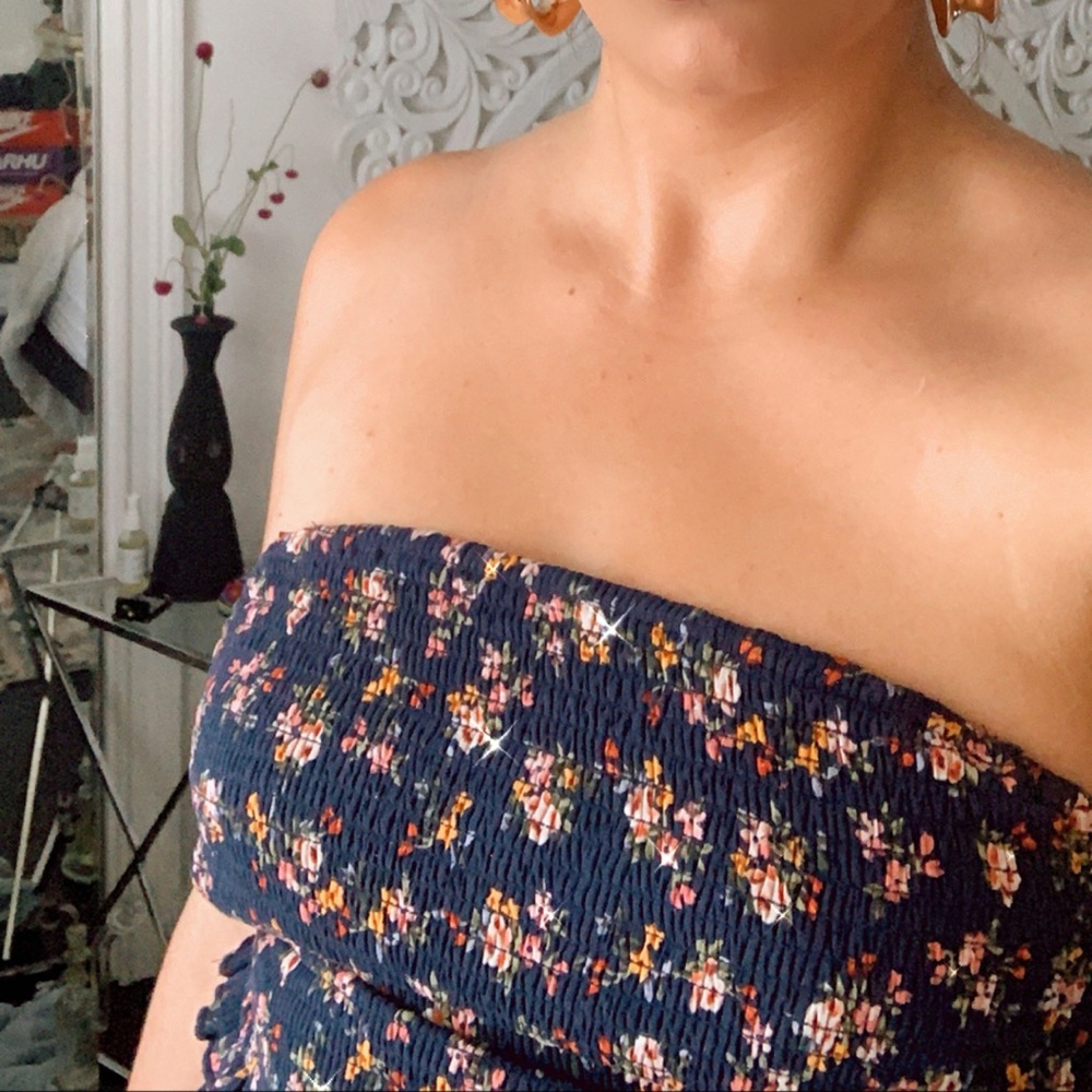 2 Piece Skirt flower tank tube top set